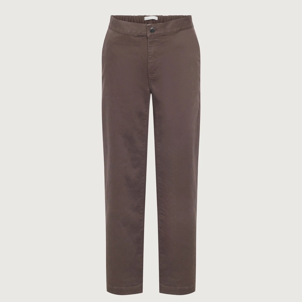 OAK + FORT LONG LENGTH TWILL WIDE LEG PANT